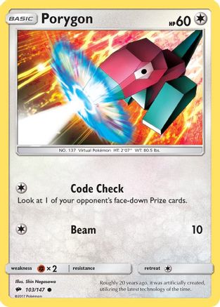 Porygon 103/147  SM  Burning Shadows - Common