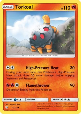 Torkoal 011  - Reverse Holofoil Shining Legends - Common
