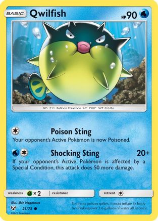 Qwilfish 021  Shining Legends - Common