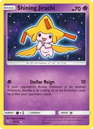 Shining Jirachi 042/73  - Holofoil Shining Legends - Shiny Holo Rare