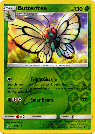 Butterfree - 4/214 - Rare - Reverse Holofoil