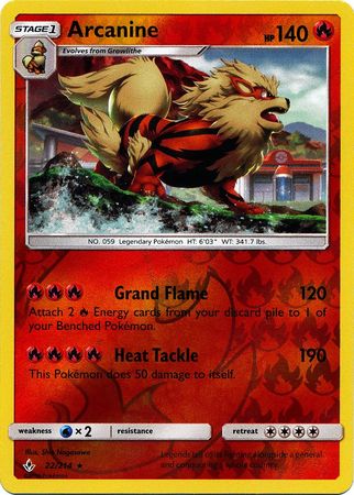 Arcanine - 22/214 - Reverse Holofoil Rare