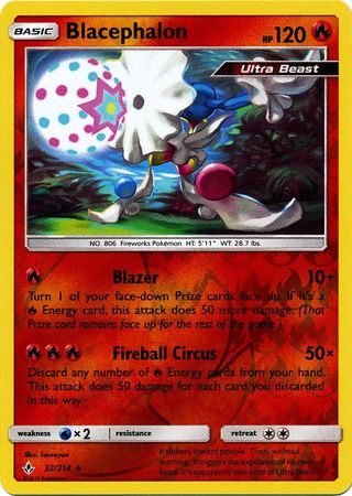 Blacephalon - 32/214 - Rare - Reverse Holofoil