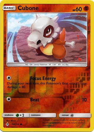 Cubone - 90/214 - Common - Reverse Holofoil