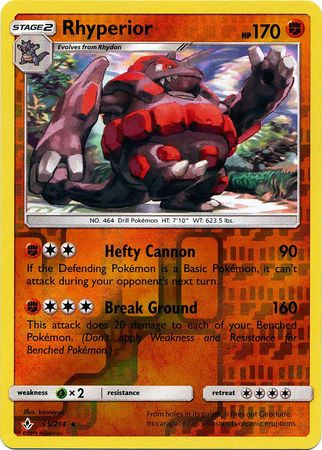 Rhyperior - 95/214 - Rare - Reverse Holofoil