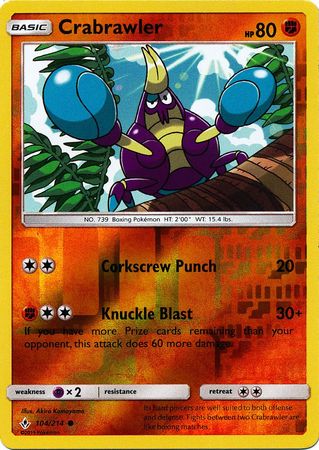 Crabrawler - 104/214 - Common - Reverse Holofoil