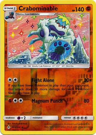 Crabominable - 105/214 - Rare - Reverse Holofoil