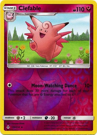Clefable - 133/214 - Rare - Reverse Holofoil