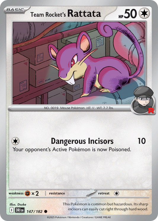 Team Rocket's Rattata - 147/182 - Common