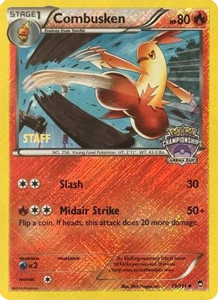 Combusken - 13/111 (Arena Cup Championships) [Staff]/111  - Reverse Holofoil League & Championship Cards - Promo