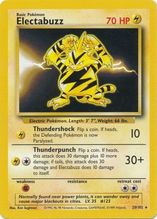 Electabuzz - 020/102 - Rare - Unlimited Edition - (MP)