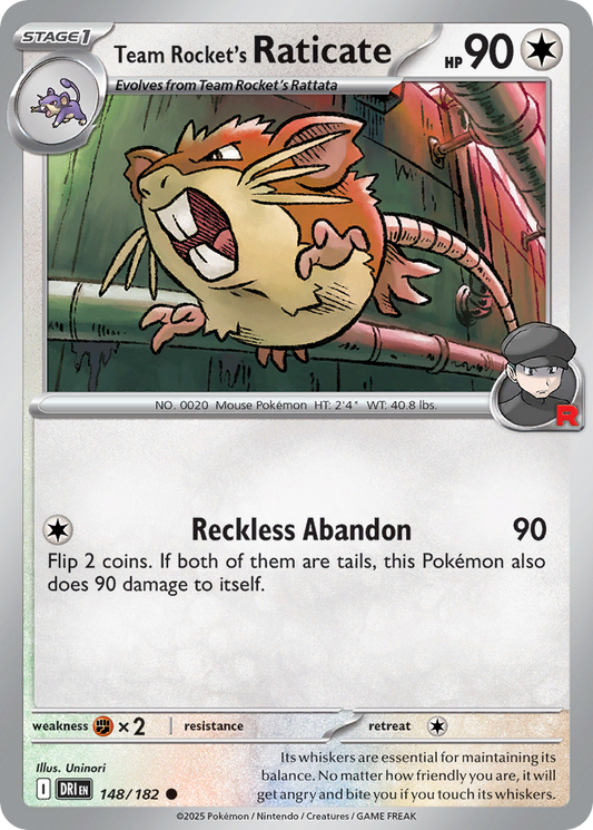 Team Rocket's Raticate - 148/182 - Common - Reverse Holofoil