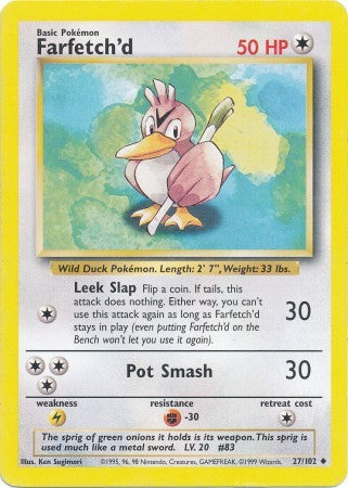Farfetch'd - 027/102 - Uncommon - Unlimited Edition - (VLP)