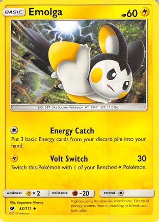 Emolga 035/111  SM  Crimson Invasion - Uncommon