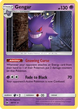 Gengar 038/111  - Holofoil SM  Crimson Invasion - Holo Rare