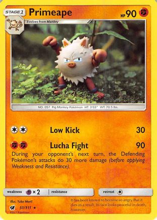 Primeape 051/111  SM  Crimson Invasion - Rare