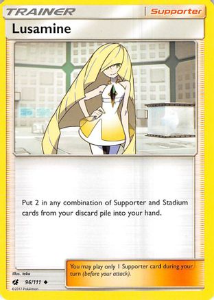 Lusamine 096/111  - Reverse Holofoil SM  Crimson Invasion - Uncommon