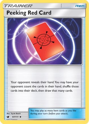 Peeking Red Card 097/111  SM  Crimson Invasion - Uncommon
