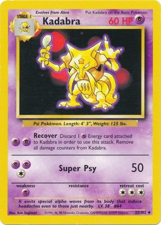 Kadabra - 032/102 - Uncommon - Unlimited Edition - (VLP)