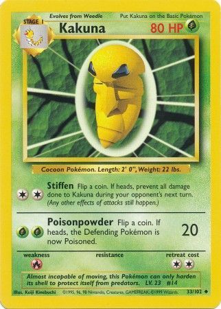 Kakuna - 033/102 - Uncommon - Unlimited Edition - (MP)