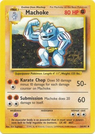 Machoke - 034/102 - Uncommon - Unlimited Edition - (VLP)