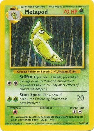 Metapod - 054/102 - Common - Unlimited Edition - (NM)