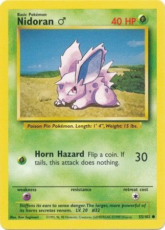 Nidoran M - 055/102 - Common - Unlimited Edition - (NM)