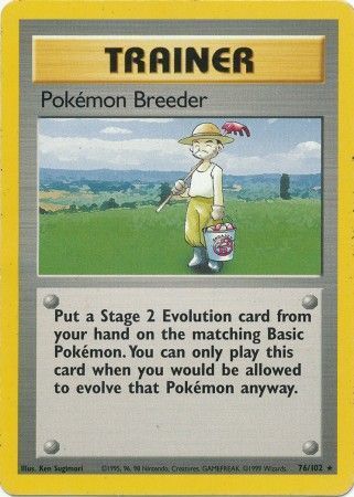 Pokemon Breeder - 076/102 - Rare - Unlimited Edition - (MP)