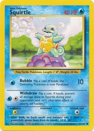 Squirtle - 063/102 - Common - Unlimited Edition - (MP)