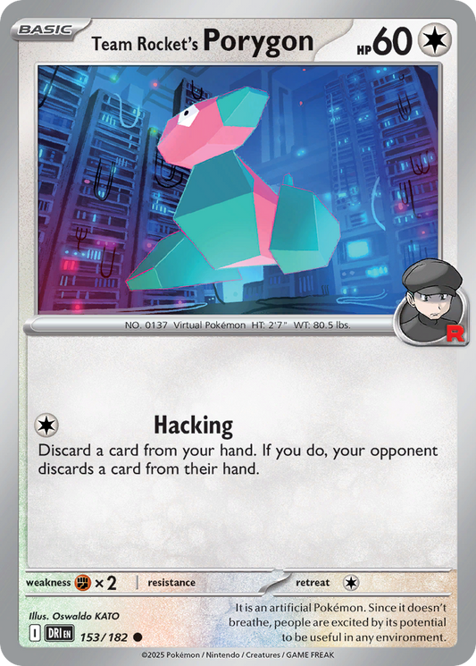 Team Rocket's Porygon - 153/182 - Common - Reverse Holofoil