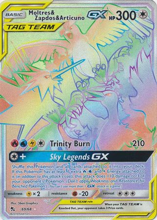 Moltres & Zapdos & Articuno GX (Secret) - 69/68 - Secret Rare