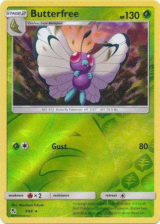 Butterfree - 3/68 - Rare - Reverse Holofoil