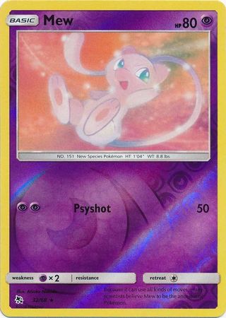 Mew - 32/68 - Rare - Reverse Holofoil