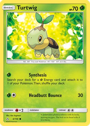 Turtwig (6) 006/156  SM  Ultra Prism - Common