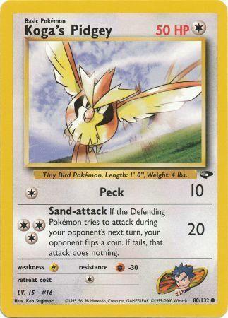 Koga's Pidgey (80) 080/132  - Unlimited Gym Challenge - Common