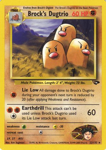 Brock's Dugtrio 022/132  - Unlimited Gym Challenge - Rare