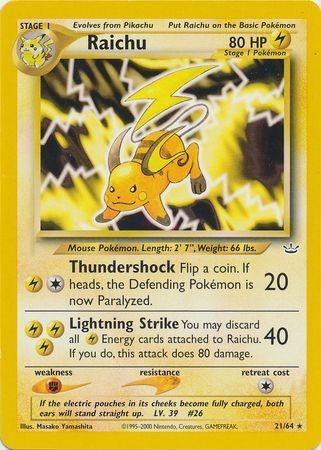 Raichu 021/64  - Unlimited Neo Revelation - Rare