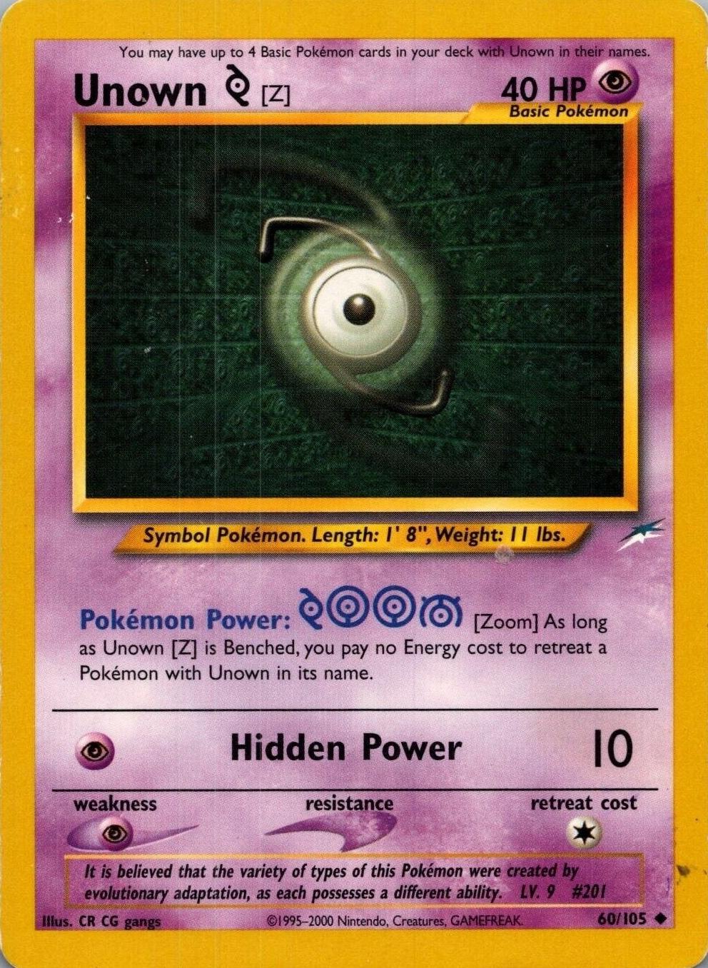 Unown [Z] 060/105  - Unlimited Neo Destiny - Uncommon