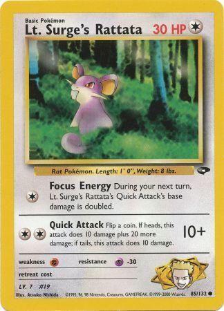 Lt. Surge's Rattata 085/132  - Unlimited Gym Challenge - Common