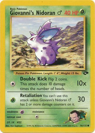 Giovanni's Nidoran M 076/132  - Unlimited Gym Challenge - Common