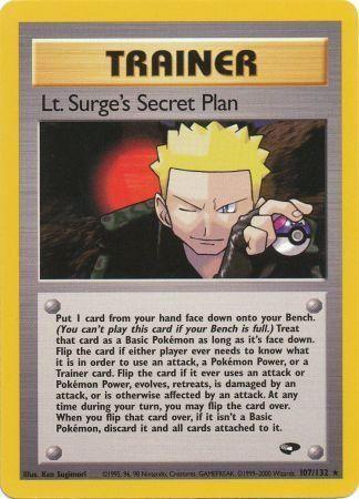 Lt. Surge's Secret Plan 107/132  - Unlimited Gym Challenge - Rare