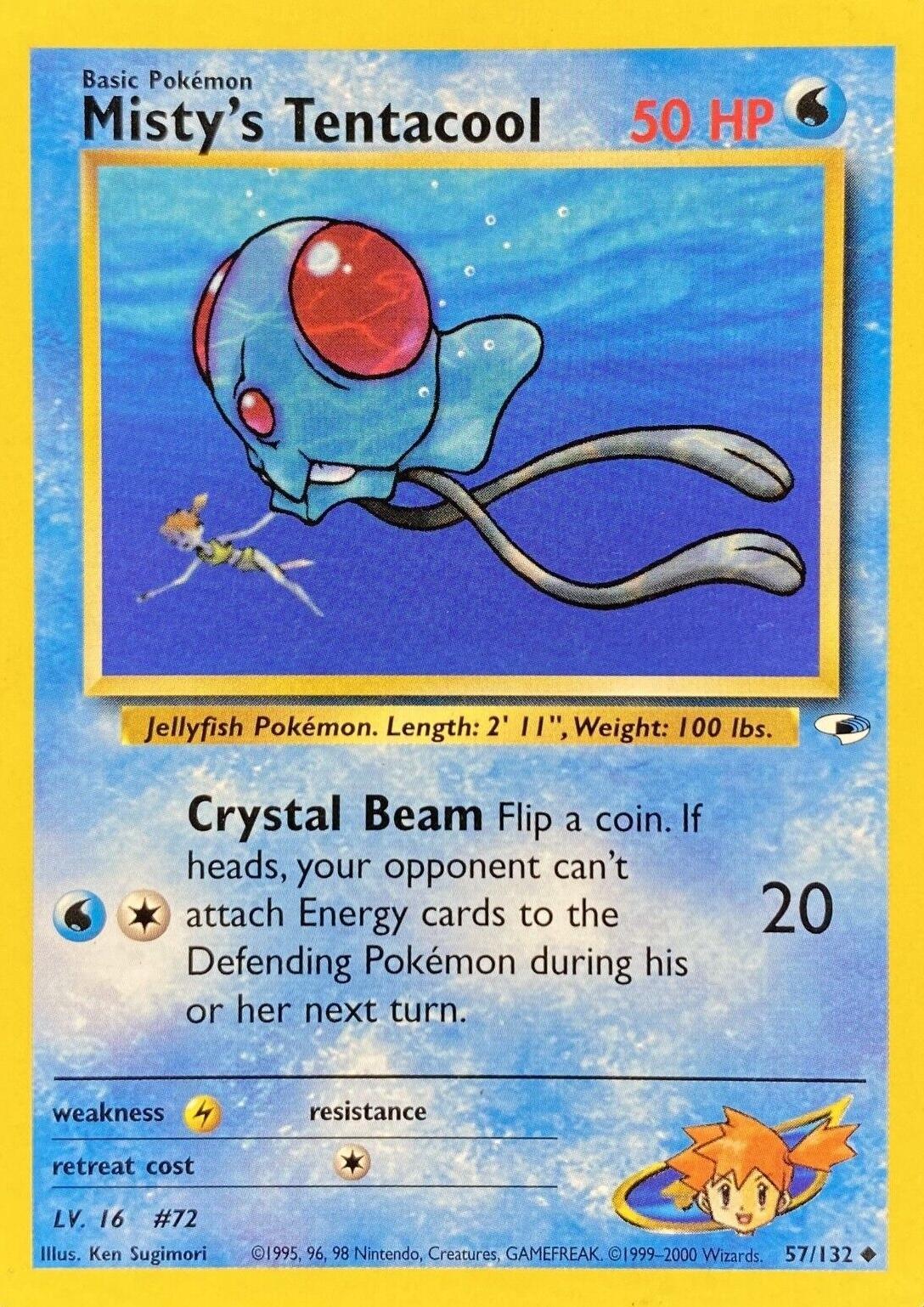 Misty's Tentacool (57) 057/132  - Unlimited Gym Heroes - Uncommon