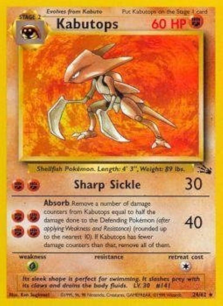 Kabutops (24) 024/62  - Unlimited Fossil - Rare
