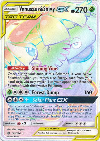 Venusaur & Snivy GX (Secret) - 249/236 - Secret Rare