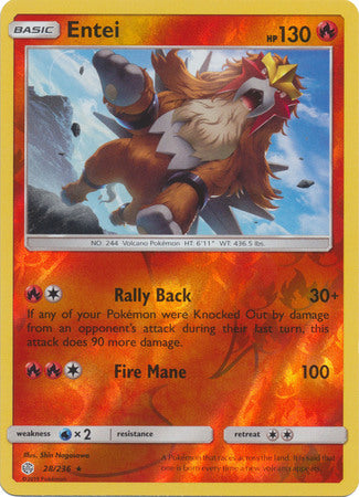 Entei - 28/236 - Rare - Reverse Holofoil