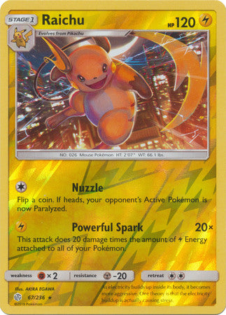 Raichu - 67/236 - Rare - Reverse Holofoil