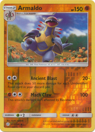 Armaldo - 112/236 - Rare - Reverse Holofoil