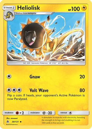 Heliolisk 038  - Reverse Holofoil SM  Forbidden Light - Uncommon