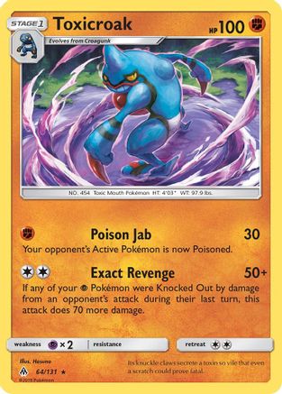 Toxicroak 064  SM  Forbidden Light - Rare