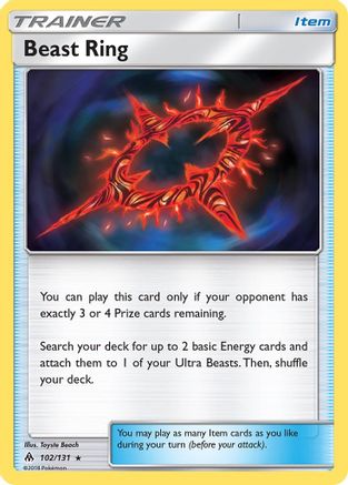 Beast Ring 102/131  SM  Forbidden Light - Rare